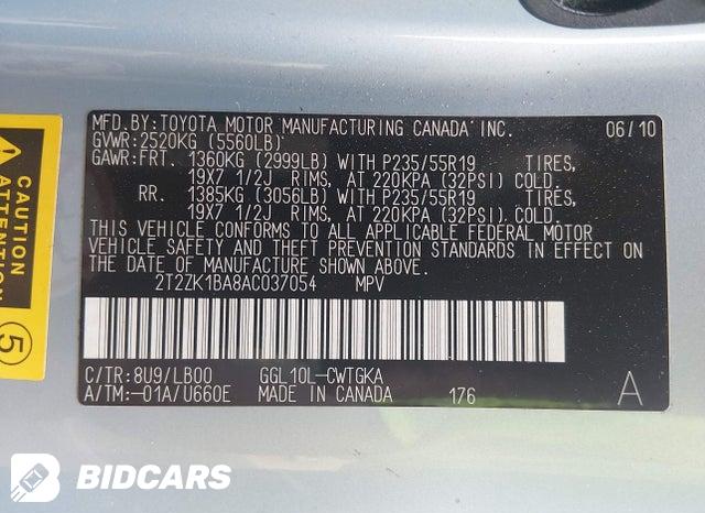 2T2ZK1BA8AC037054 2010 Lexus RX photo no. 9