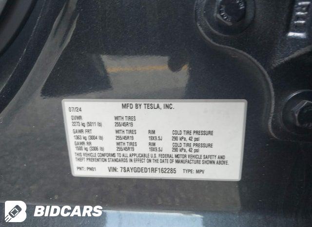 7SAYGDED1RF162285 2024 Tesla Model Y photo no. 9