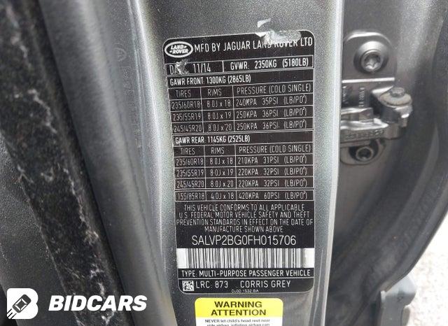 SALVP2BG0FH015706 2015 Land Rover Range Rover photo no. 9