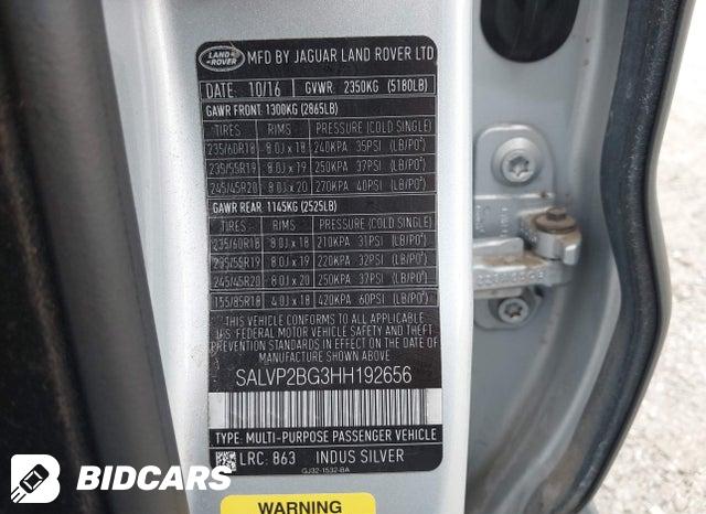 SALVP2BG3HH192656 2017 Land Rover Range Rover photo no. 9