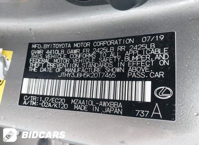 JTHY3JBH5K2017465 2019 Lexus UX 200 photo no. 9