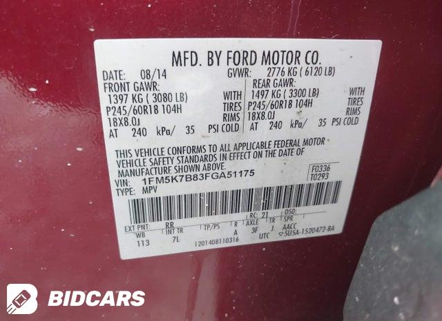 1FM5K7B83FGA51175 2015 Ford Explorer photo no. 9