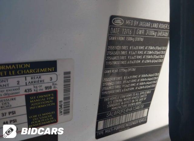 SALWR2FE4HA134619 2017 Land Rover Range Rover photo no. 9