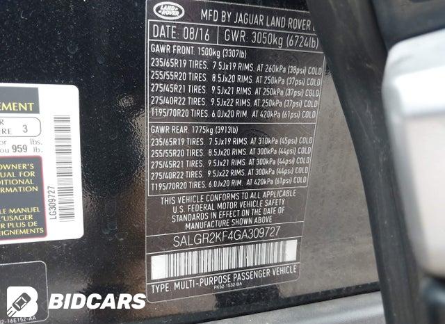 SALGR2KF4GA309727 2016 Land Rover Range Rover photo no. 9