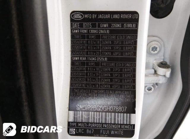 SALVP2BG0GH078807 2016 Land Rover Range Rover photo no. 9