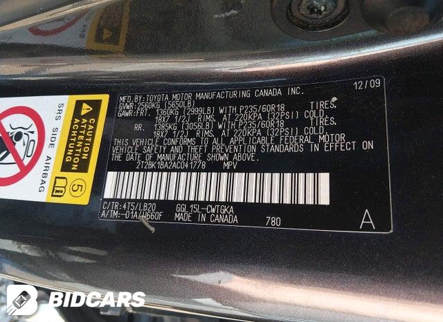 2T2BK1BA2AC041778 2010 Lexus RX photo no. 9
