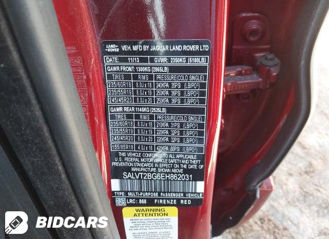 SALVT2BG6EH862031 2014 Land Rover Range Rover photo no. 9