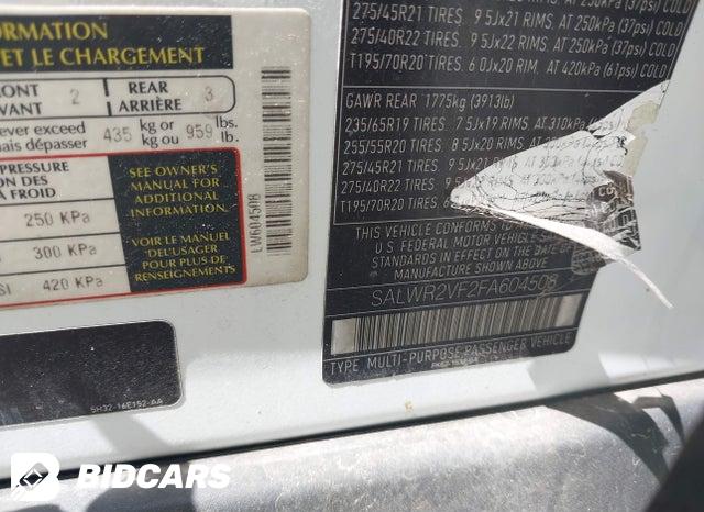 SALWR2VF2FA604508 2015 Land Rover Range Rover photo no. 9
