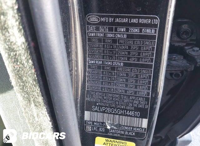 SALVP2BG5GH144610 2016 Land Rover Range Rover photo no. 9