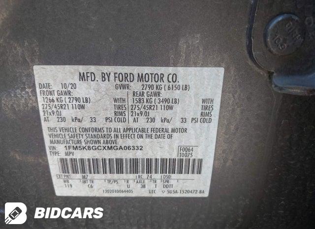 1FM5K8GCXMGA06332 2021 Ford Explorer photo no. 9