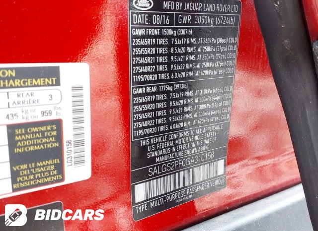 SALGS2PF0GA310158 2016 Land Rover Range Rover photo no. 9