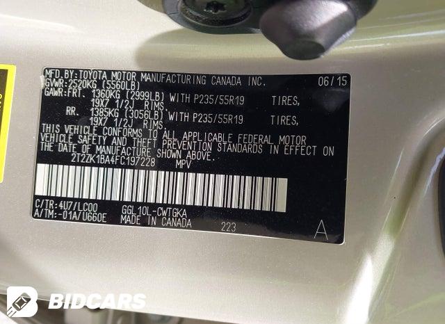 2T2ZK1BA4FC197228 2015 Lexus RX photo no. 9