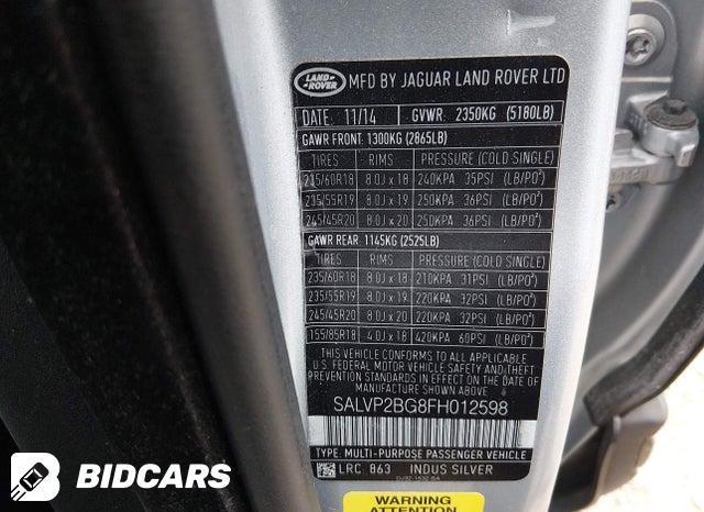 SALVP2BG8FH012598 2015 Land Rover Range Rover photo no. 9
