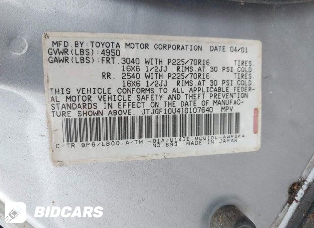 JTJGF10U410107640 2001 Lexus RX photo no. 9