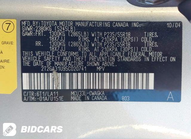 2T2GA31U95C020741 2005 Lexus RX photo no. 9