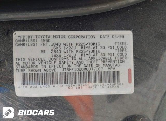 JT6HF10U0X0077107 1999 Lexus RX photo no. 9