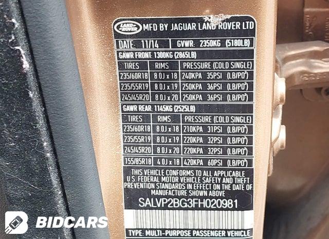 SALVP2BG3FH020981 2015 Land Rover Range Rover photo no. 9