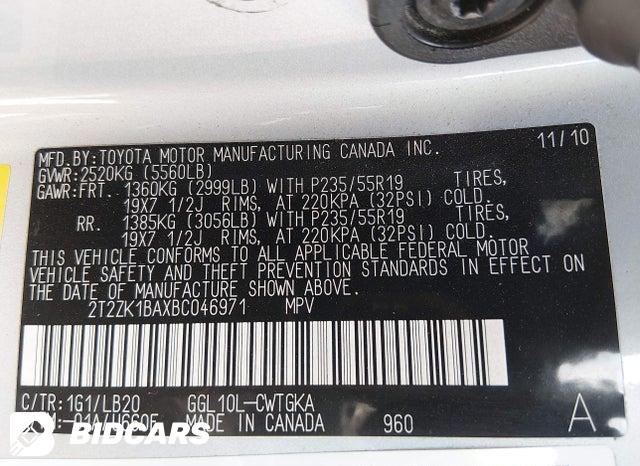 2T2ZK1BAXBC046971 2011 Lexus RX photo no. 9