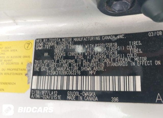 2T2GK31U99C062216 2009 Lexus RX photo no. 9