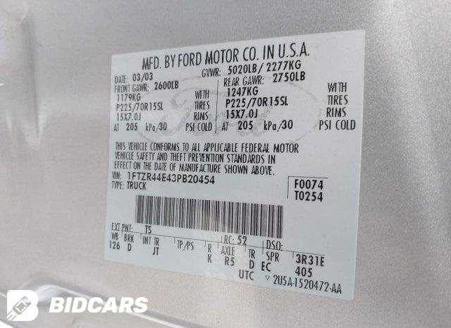 1FTZR44E43PB20454 2003 Ford Ranger photo no. 9