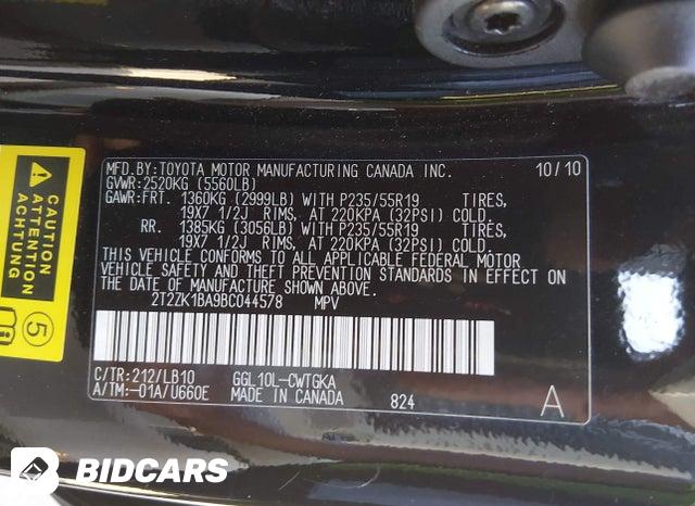2T2ZK1BA9BC044578 2011 Lexus RX photo no. 9