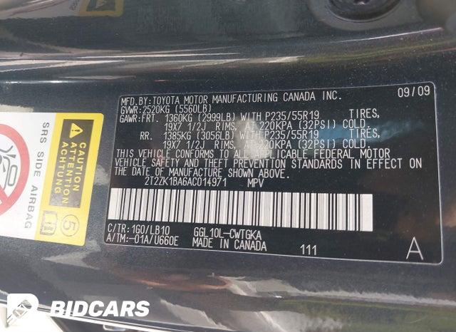 2T2ZK1BA6AC014971 2010 Lexus RX photo no. 9