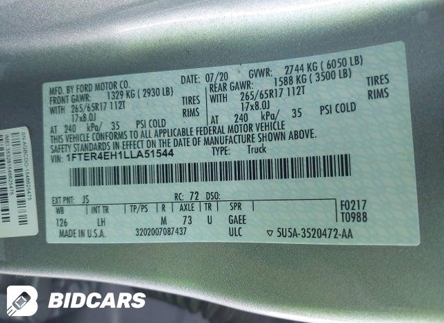 1FTER4EH1LLA51544 2020 Ford Ranger photo no. 9