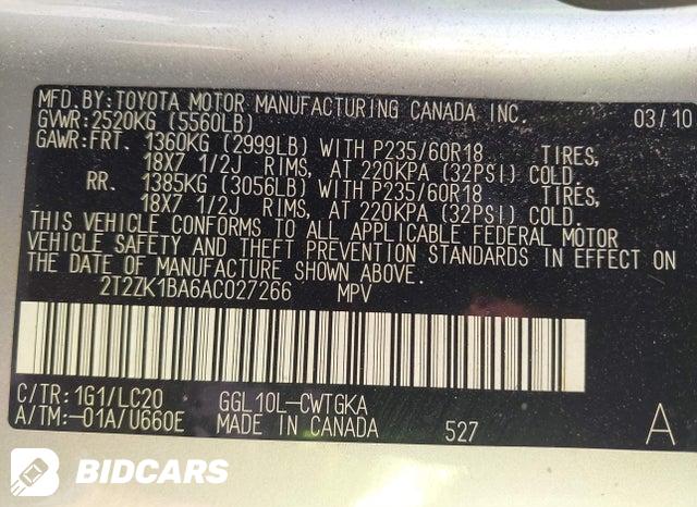 2T2ZK1BA6AC027266 2010 Lexus RX photo no. 9