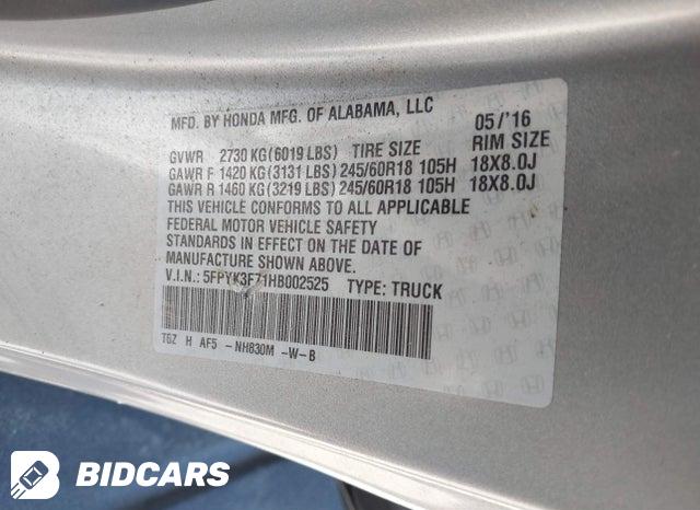5FPYK3F71HB002525 2017 Honda Ridgeline photo no. 9