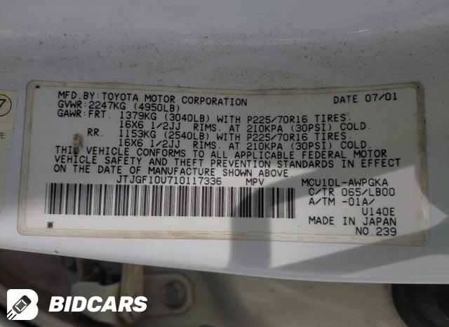 JTJGF10U710117336 2001 Lexus RX photo no. 9