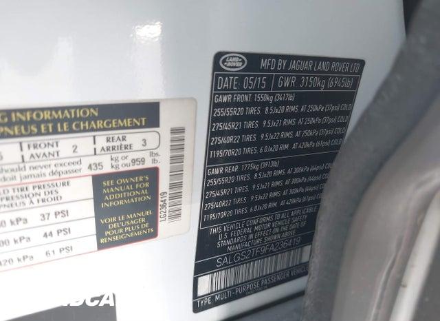 SALGS2TF9FA236419 2015 Land Rover Range Rover photo no. 9