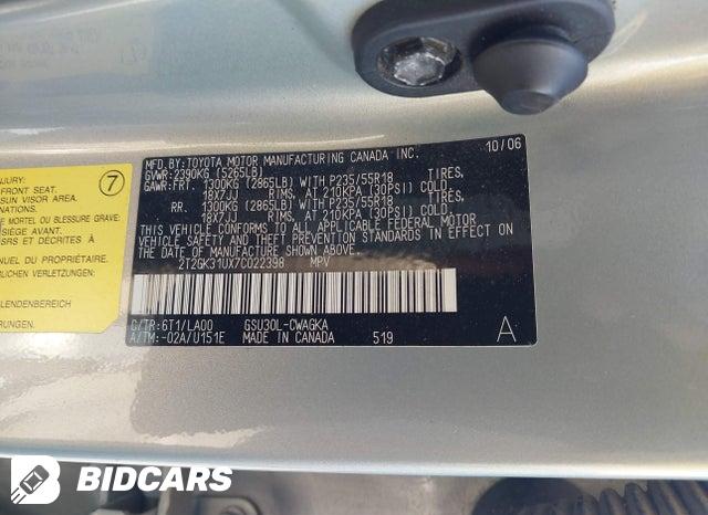 2T2GK31UX7C022398 2007 Lexus RX photo no. 9