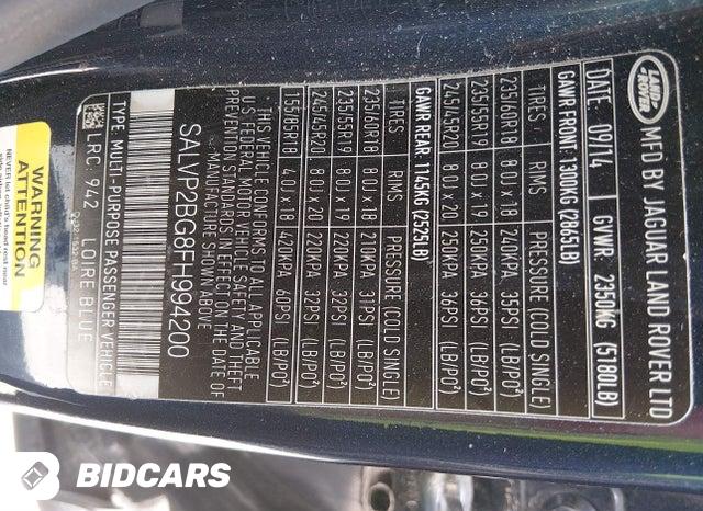 SALVP2BG8FH994200 2015 Land Rover Range Rover photo no. 9