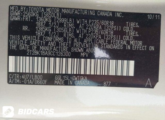 2T2BK1BA9CC126300 2012 Lexus RX photo no. 9