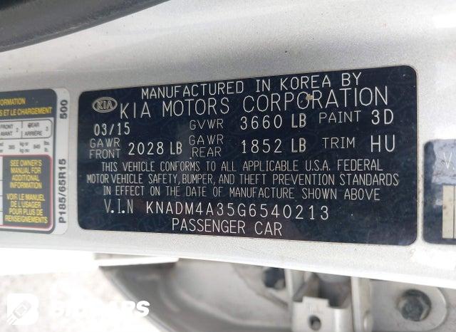 2016 KIA Rio — VIN KNADM4A35G6540213, şəkil 9