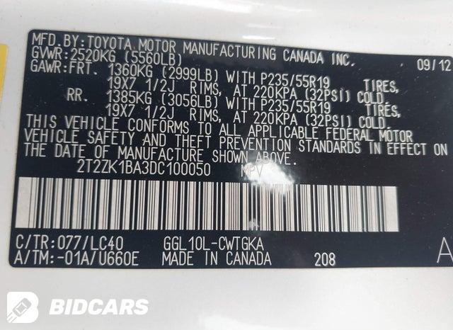2T2ZK1BA3DC100050 2013 Lexus RX photo no. 9