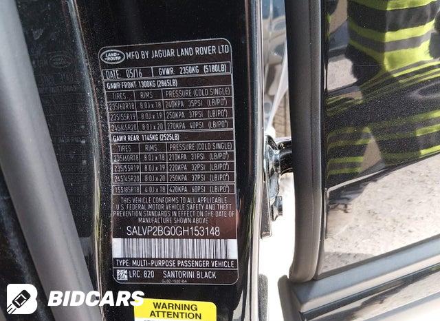 SALVP2BG0GH153148 2016 Land Rover Range Rover photo no. 9