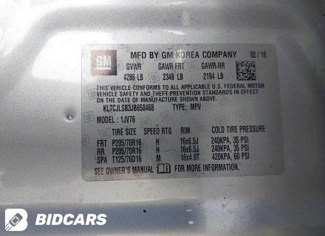 2018 Chevrolet Trax — VIN KL7CJLSB3JB650468, şəkil 9