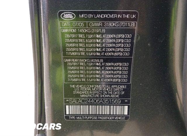 SALAC24406A351569 2006 Land Rover LR3 photo no. 9