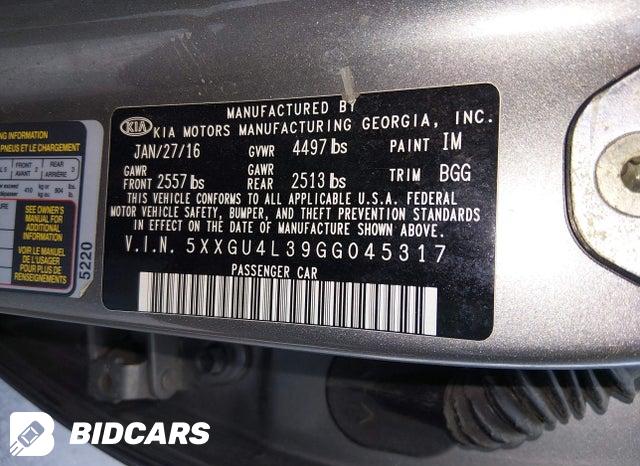 5XXGU4L39GG045317 2016 KIA Optima photo no. 9
