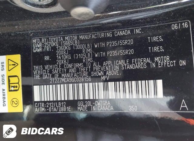2T2ZZMCA9GC028156 2016 Lexus RX photo no. 9