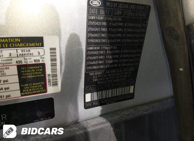 SALGS2FEXHA360138 2017 Land Rover Range Rover photo no. 9