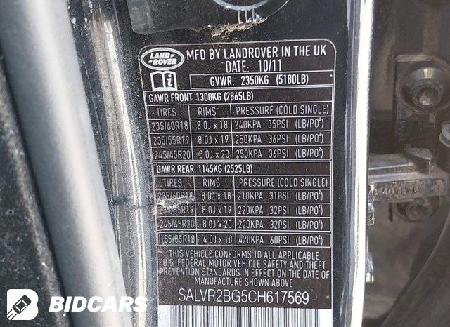 SALVR2BG5CH617569 2012 Land Rover Range Rover photo no. 9