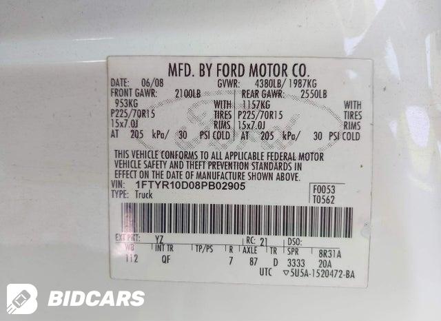 1FTYR10D08PB02905 2008 Ford Ranger photo no. 9