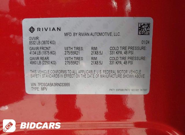 7PDSGABA3RN033955 2024 Rivian R1S photo no. 9