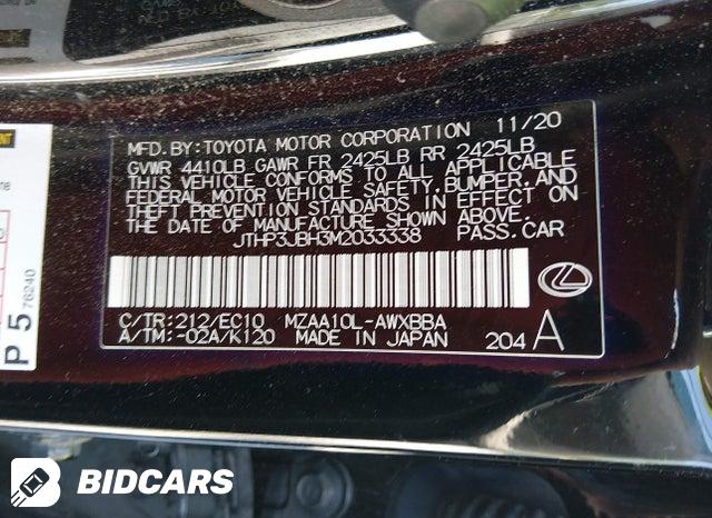 JTHP3JBH3M2033338 2021 Lexus UX 200 photo no. 9