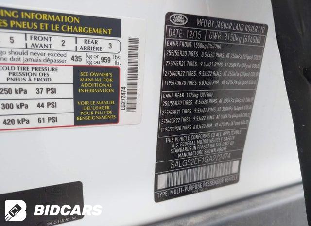 SALGS2EF1GA272474 2016 Land Rover Range Rover photo no. 9