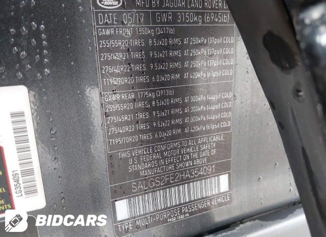 SALGS2FE2HA354091 2017 Land Rover Range Rover photo no. 9
