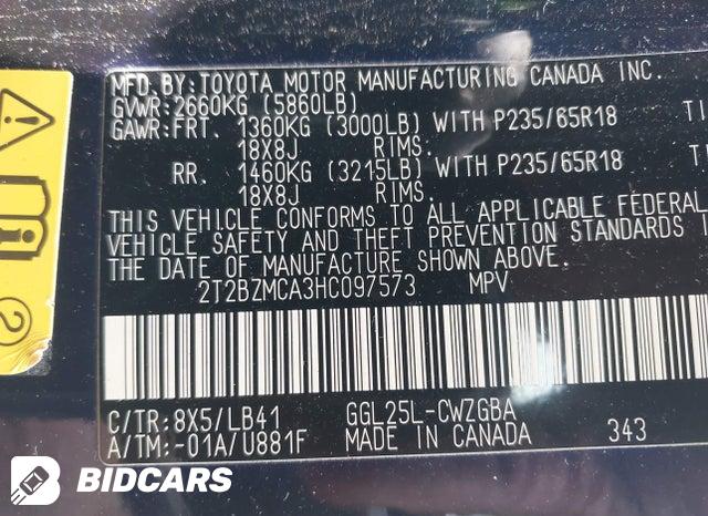 2T2BZMCA3HC097573 2017 Lexus RX photo no. 9