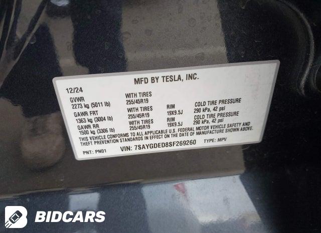 7SAYGDED8SF269260 2025 Tesla Model Y photo no. 9